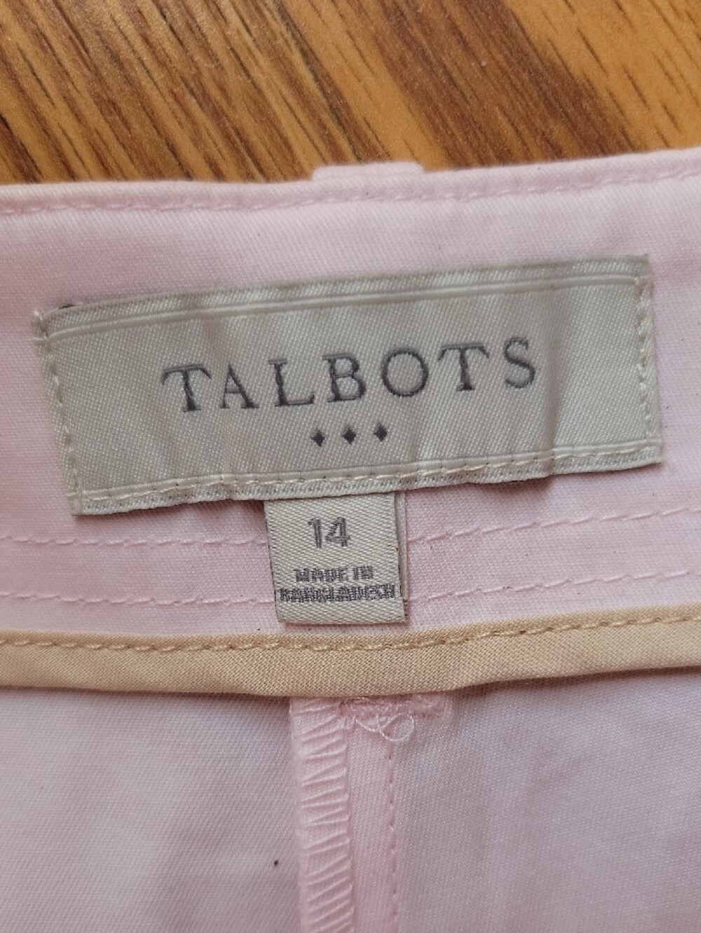 Talbots Pale Pink Tailored Cotton Bermuda Shorts - Picture 2 of 9
